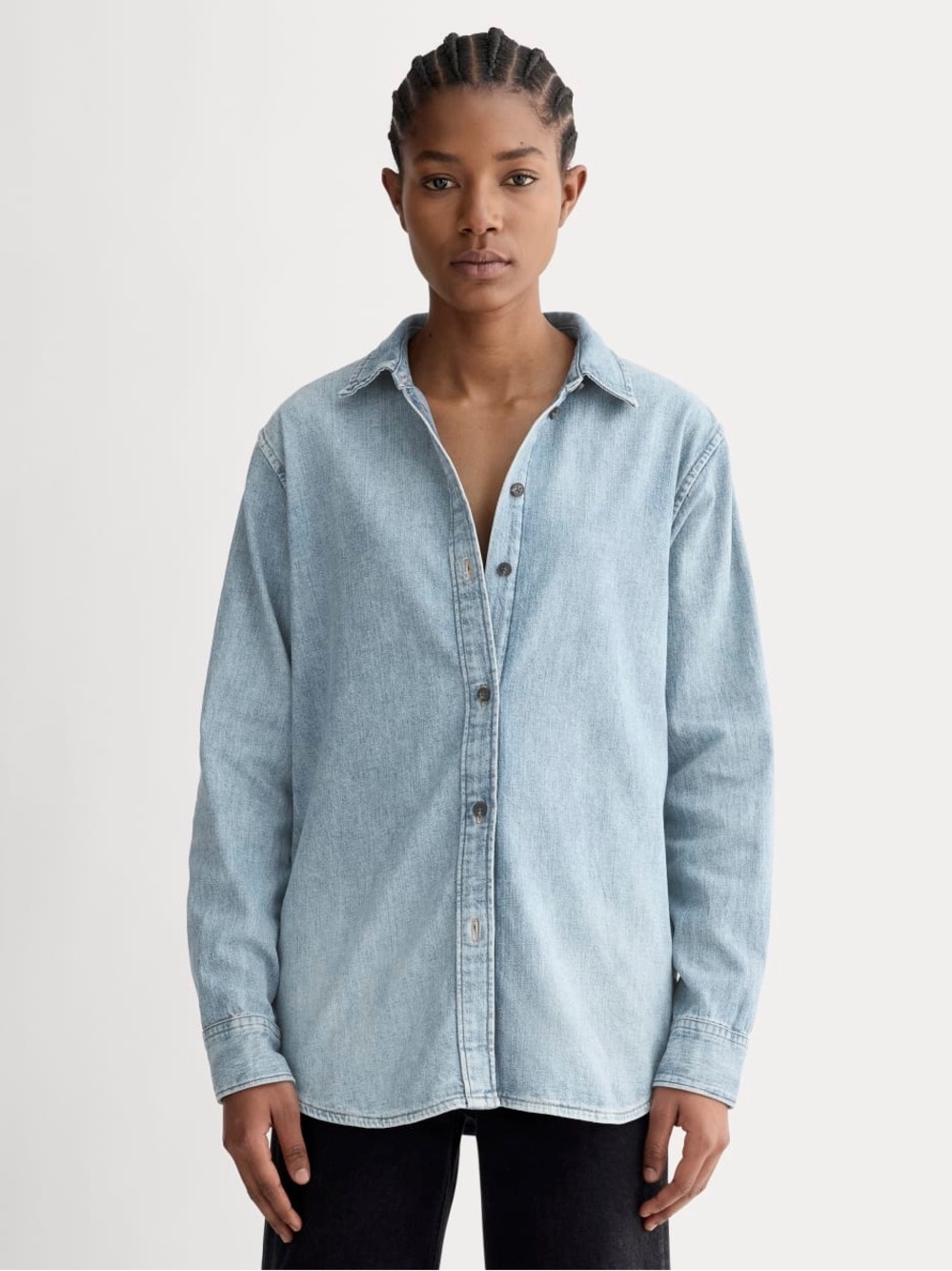 New Everlane THE MUST-HAVE SHIRT IN DENIM Light Indigo Size 6